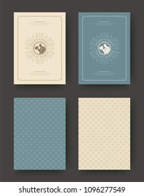 Wedding save the date invitation cards vintage typographic. Wedding invite titles design. Vector elegant templates and patterns backgrounds.