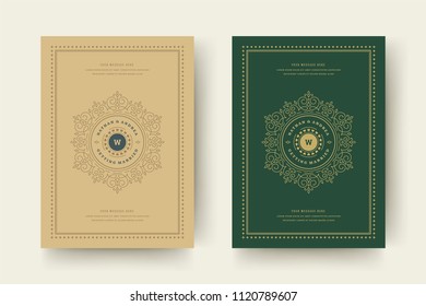 Wedding save the date invitation cards flourishes ornaments. Wedding invite title design. Vintage victorian frames and decorations. Vector elegant template.
