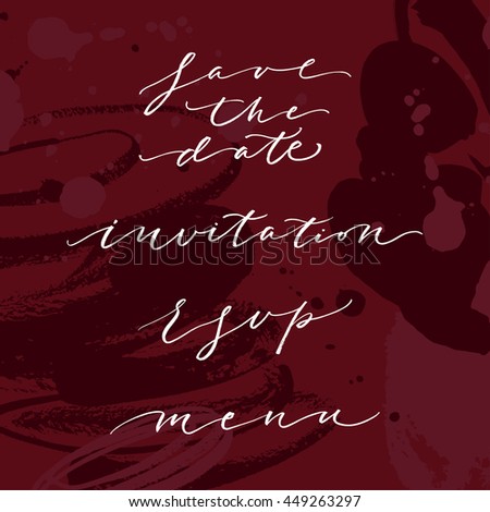 Wedding Save Date Invitation Phrases Words Stock Vector Royalty