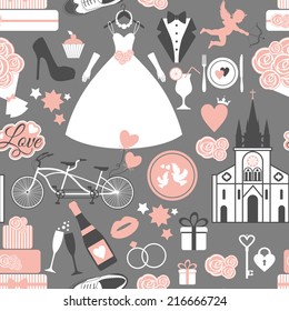 Wedding seamless pattern.