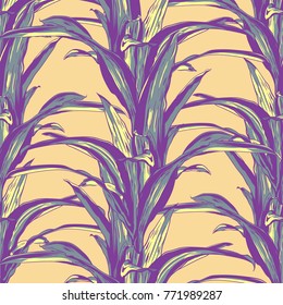 Wedding seamless pattern design with exotic tropical flowers and leaves. vector