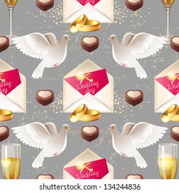 Wedding seamless pattern made with clipping mask