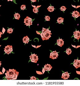 wedding seamless pattern pink roses