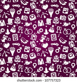 wedding seamless pattern - pink vector background