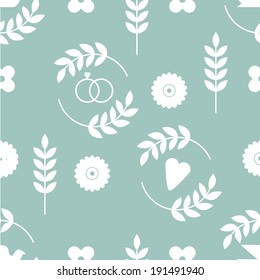 wedding seamless pattern in retro style 