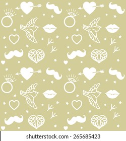 Wedding Seamless Patterns. Vector Set. Symbols of Love Design Elements. Seamless Patterns Vector. Seamless Patterns for Commercial Use. Seamless Patterns in Illustrator. Birds and Jewelry.
