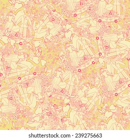 Wedding seamless texture. Hand drawn on the wedding elements.