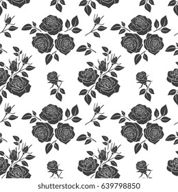 Wedding seamless vector background with rose flowers