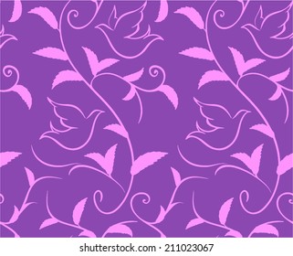Wedding seamless vector pattern with pigeons