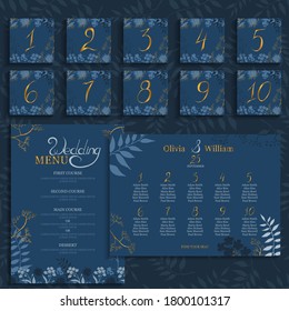 Wedding Seating Chart And Menu Template. Vector Illustration