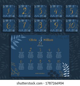 Wedding Seating Chart Template. Vector Illustration