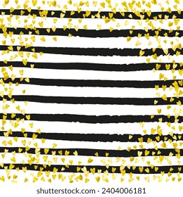 Wedding Sequins. Black Festive Frame. Scandinavian Starburst. Metallic Painting. Stripe Mothers Paint. Golden Magic Concept. Engagement Particles. Yellow Wedding Sequins