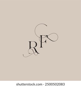 wedding serif monogram logo line and bold mix concept RF beautiful initial letter