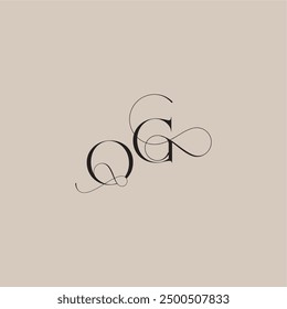 wedding serif monogram logo line and bold mix concept OG beautiful initial letter