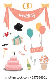 Wedding set of 11 items pastel color