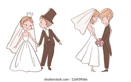 Wedding set: Bride and groom