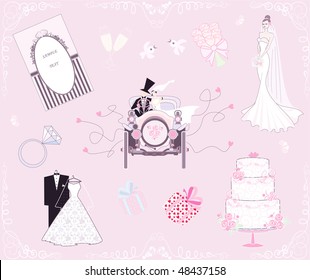 Wedding set for the design and decoration