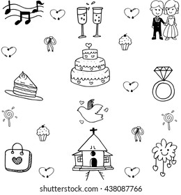 Wedding set doodle vector art