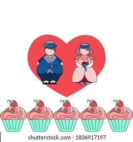 Wedding set, hand drawn, doodle style vector illustration.
