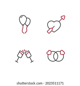 wedding set icon, isolated wedding set sign icon, vector illustration