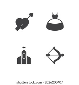 wedding set icon, isolated wedding set sign icon, vector illustration