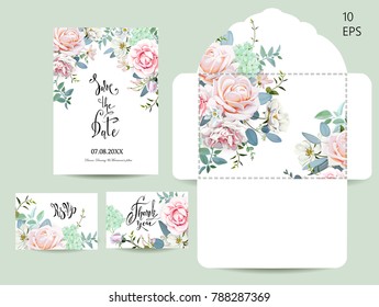 Wedding set with invitations and an envelope