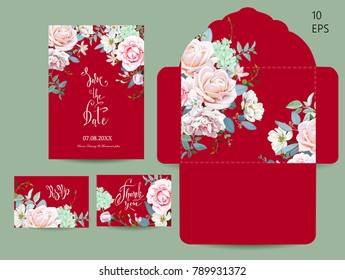 Wedding set with invitations and an envelope