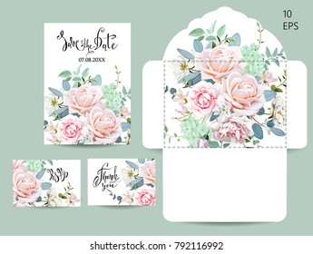 Wedding set with invitations and an envelope