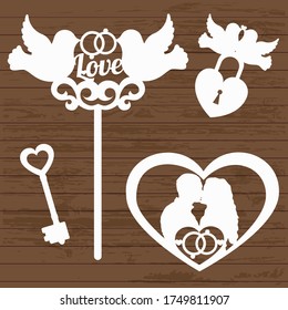 Wedding set of laser cutting templates