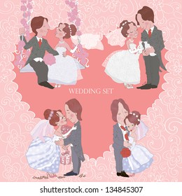 wedding set. The Lovers. Wedding invitation