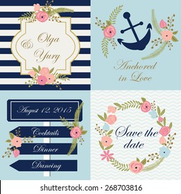 Wedding set in marine style.