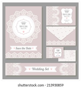 Wedding set. Stationery design set in vector format.