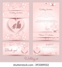 Wedding set, the template pink