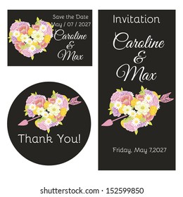 Wedding set. Vector file has few layers for easy using.