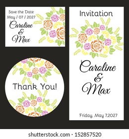 Wedding set. Vector file has few layers for easy using.