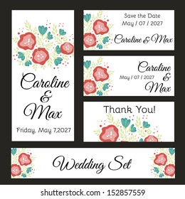 Wedding set. Vector file has few layers for easy using.
