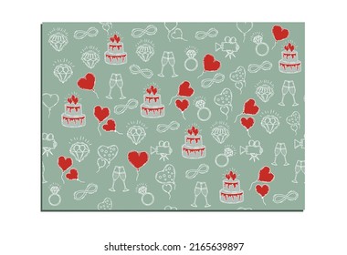 Wedding Set vector icons on a white background.