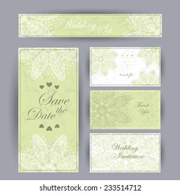Wedding set. Vector illustration for your design.