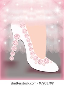Wedding shoes for the bride , vector illustration