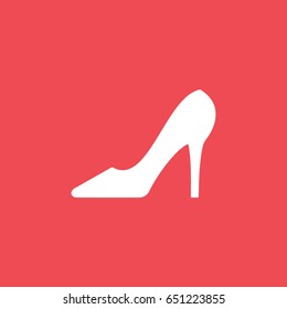 Wedding Shoes Flat Icon On Red Background