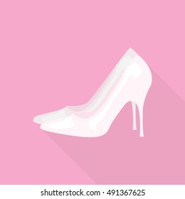 Wedding shoes flat icon vector illustrator