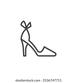 Wedding Shoes line icon. linear style sign for mobile concept and web design. Bridal shoes outline vector icon. Symbol, logo illustration. Vector graphics