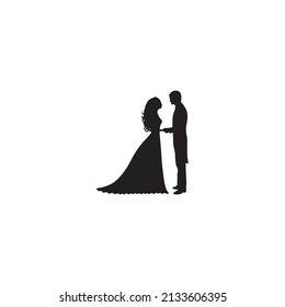 Wedding silhouette background . Vector Illustrator.
