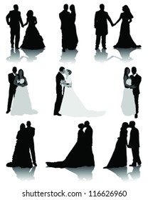 Wedding silhouettes 2-vector