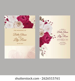 wedding simple minimalist invitations. Watercolor cards. Elements are isolated and editable