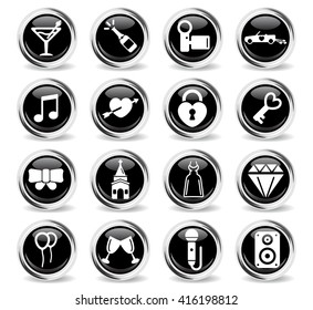 Wedding simply icons for web and user interface
