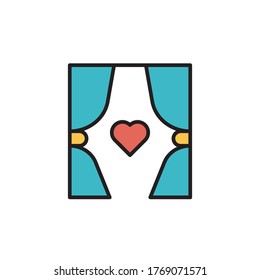 wedding stage icon filled outline vector illustration full color. isolated on white background