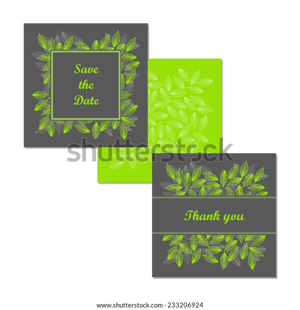 Wedding stationery
design set vector. Useful for wedding invitations, congratulations
and greeting cards.