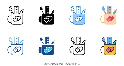 Wedding stationery icon set multiple style vector collection. Editable Stroke 

