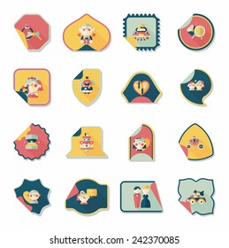 Wedding sticker flat design background set, eps10